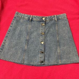 Jean Skirt with buttons going all the way down